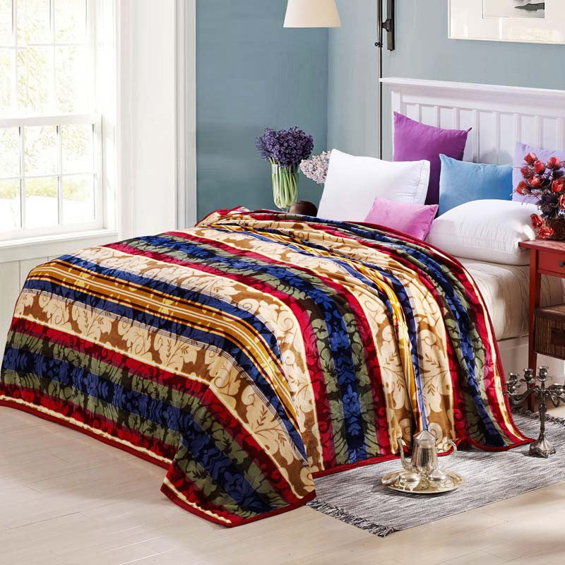 Online discount shop Australia - Coral Fleece blanket on the bed home adult Plaid Flower beautiful blanket sofa travel blanket purple portable #2