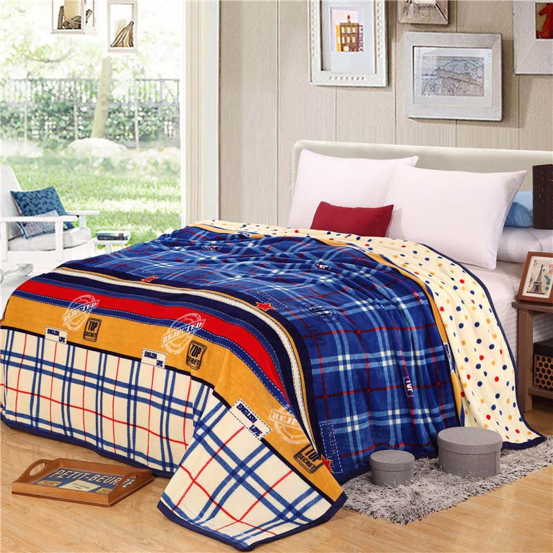 Online discount shop Australia - Coral Fleece blanket on the bed home adult Plaid Flower beautiful blanket sofa travel blanket purple portable #2