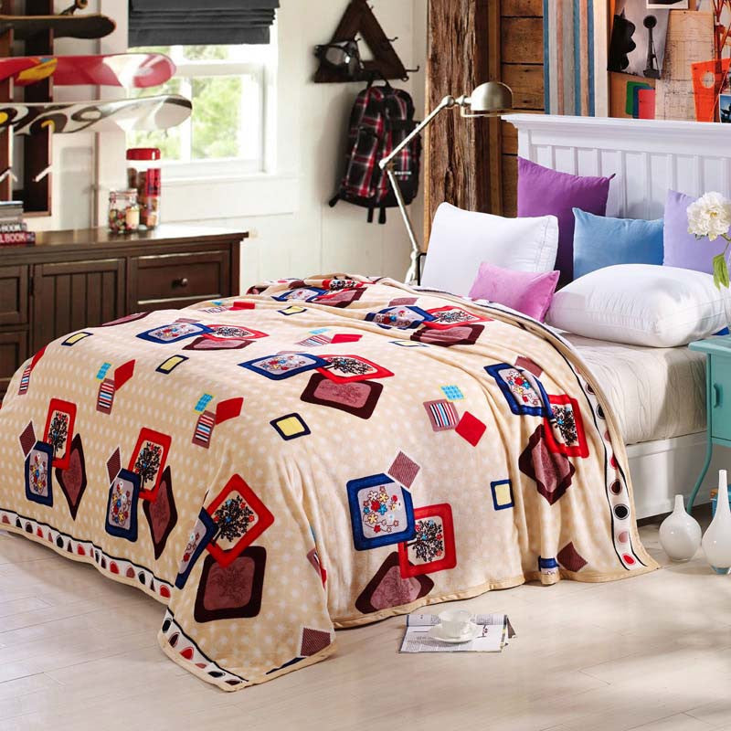 Online discount shop Australia - Coral Fleece blanket on the bed home adult Plaid Flower beautiful blanket sofa travel blanket purple portable #2