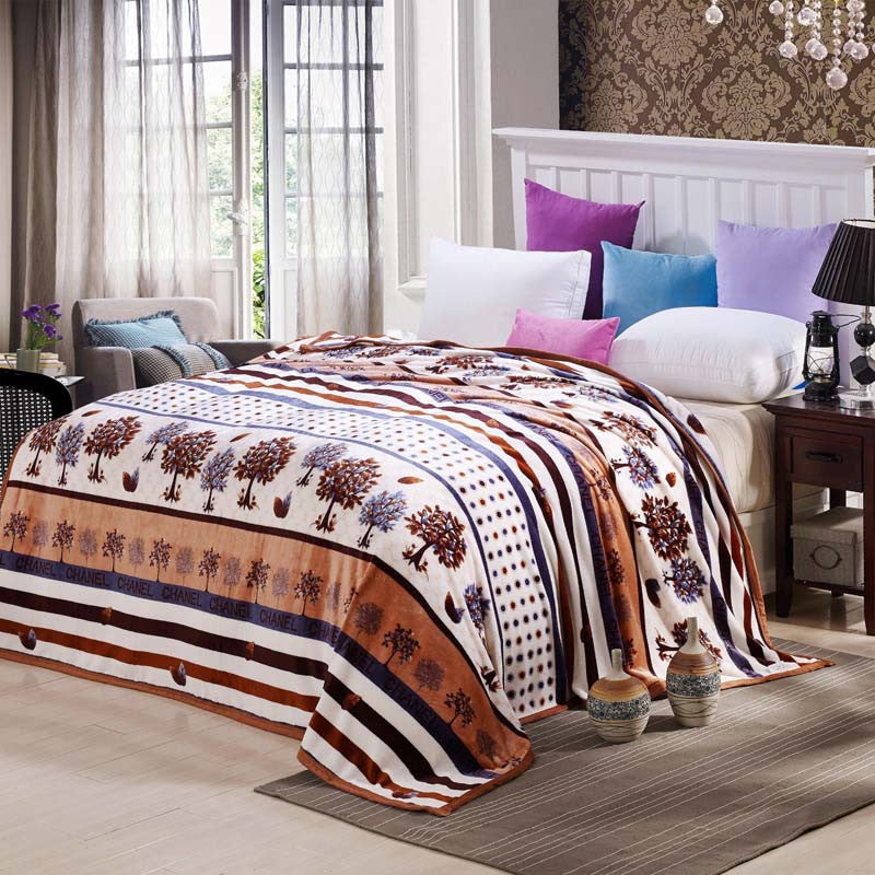 Online discount shop Australia - Coral Fleece blanket on the bed home adult Plaid Flower beautiful blanket sofa travel blanket purple portable #2