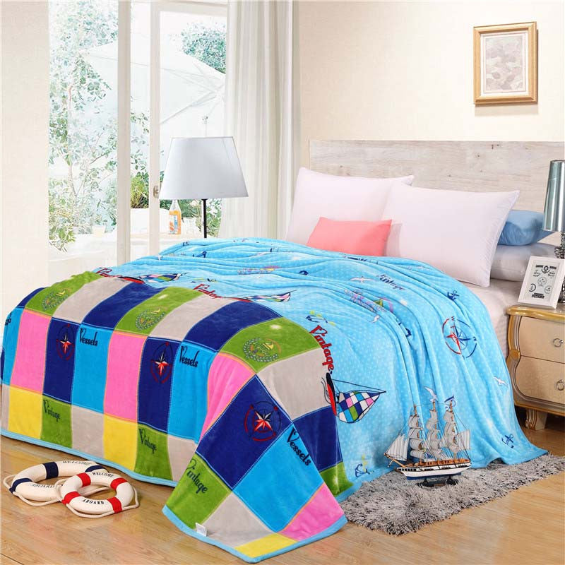 Online discount shop Australia - Coral Fleece blanket on the bed home adult Plaid Flower beautiful blanket sofa travel blanket purple portable #2