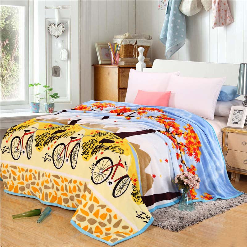 Online discount shop Australia - Coral Fleece blanket on the bed home adult Plaid Flower beautiful blanket sofa travel blanket purple portable #2