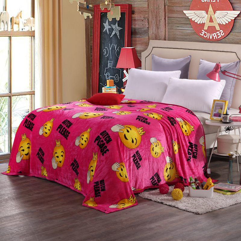 Online discount shop Australia - Coral Fleece blanket on the bed home adult Plaid Flower beautiful blanket sofa travel blanket purple portable #2