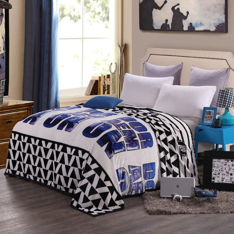 Online discount shop Australia - Coral Fleece blanket on the bed home adult Plaid Flower beautiful blanket sofa travel blanket purple portable #2