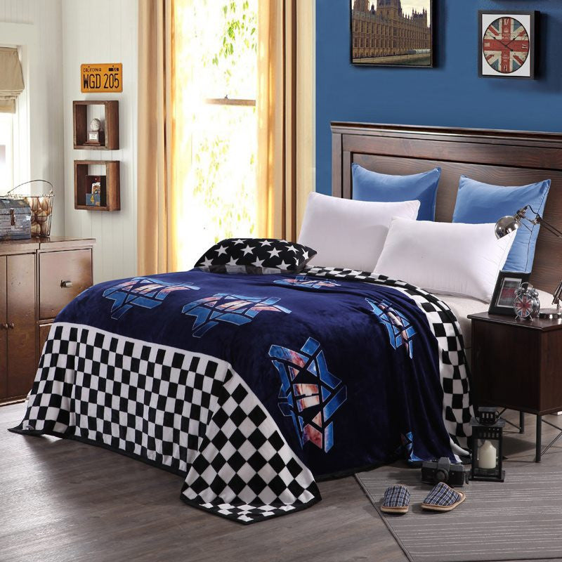 Online discount shop Australia - Coral Fleece blanket on the bed home adult Plaid Flower beautiful blanket sofa travel blanket purple portable #2