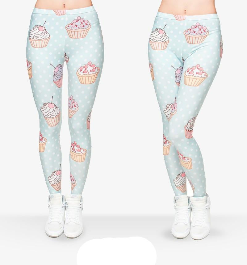 Zohra Girls Muffin Dots 3D Graphic Full Printing Women's Clothing Pants Teenage fitness Legging Cute Punk Leggings