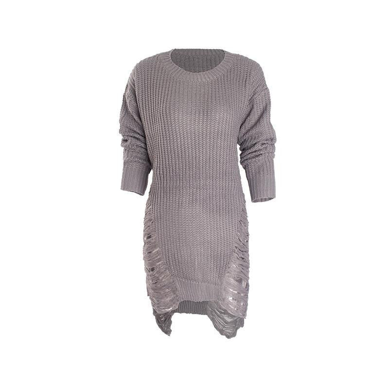 Women Loose Sweater Dress Fashion Winter Autumn Elegant vintage Dresses sexy Long Sleeve Casual Womens Clothing black