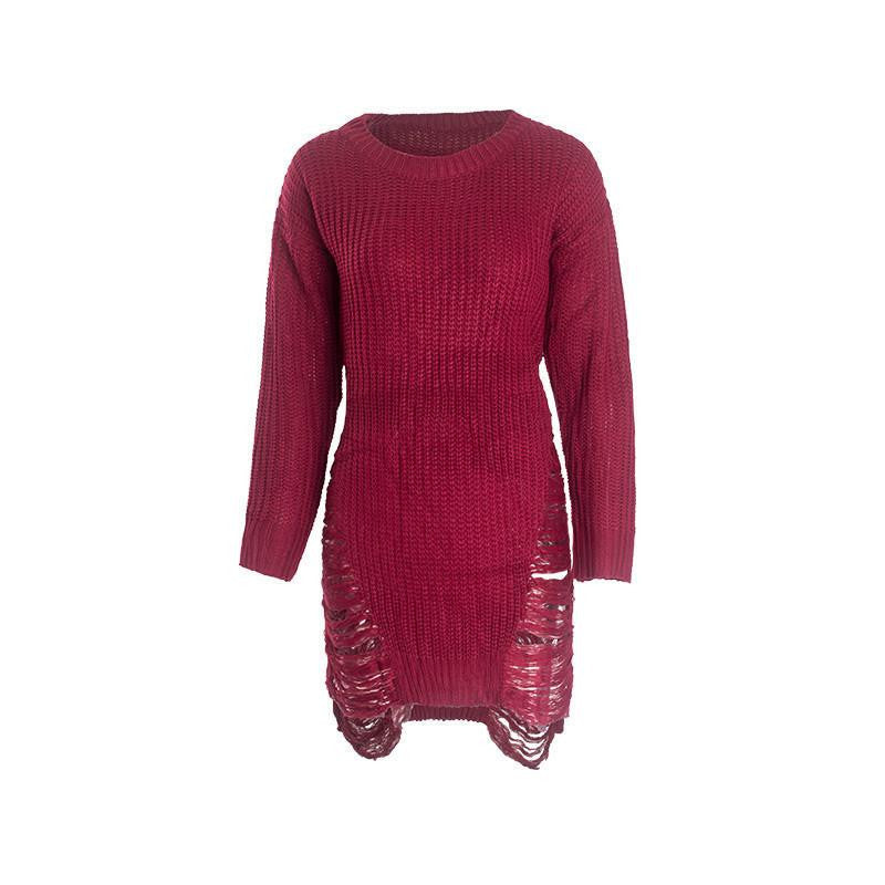 Women Loose Sweater Dress Fashion Winter Autumn Elegant vintage Dresses sexy Long Sleeve Casual Womens Clothing black