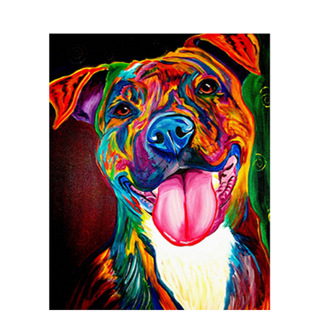 color Dog series Diy painting number diy oil paint by numbers kit painting canvas painting by numbers for kids adults art paint