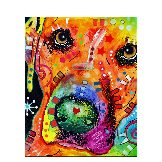 color Dog series Diy painting number diy oil paint by numbers kit painting canvas painting by numbers for kids adults art paint