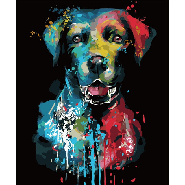 color Dog series Diy painting number diy oil paint by numbers kit painting canvas painting by numbers for kids adults art paint
