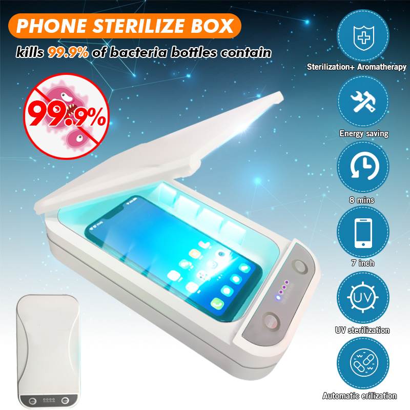 5V UV Light Phone Sterilizer Box Jewelry Phones Cleaner Personal Sanitizer Disinfection Cabinet with Aromatherapy
