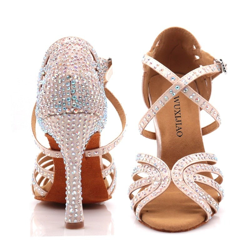 Jazz shoes Latin dance shoes female Latin Salsa girl casual shoes silver bronze skin shoes