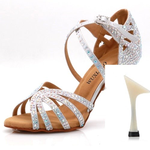 Jazz shoes Latin dance shoes female Latin Salsa girl casual shoes silver bronze skin shoes