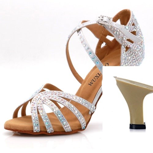 Jazz shoes Latin dance shoes female Latin Salsa girl casual shoes silver bronze skin shoes