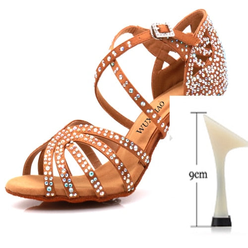 Jazz shoes Latin dance shoes female Latin Salsa girl casual shoes silver bronze skin shoes