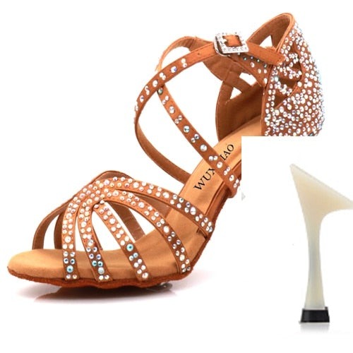 Jazz shoes Latin dance shoes female Latin Salsa girl casual shoes silver bronze skin shoes