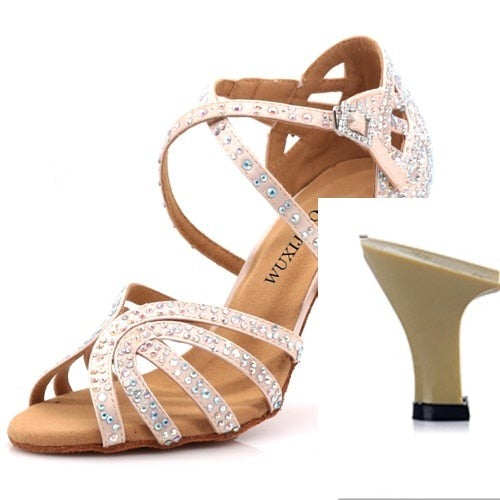 Jazz shoes Latin dance shoes female Latin Salsa girl casual shoes silver bronze skin shoes