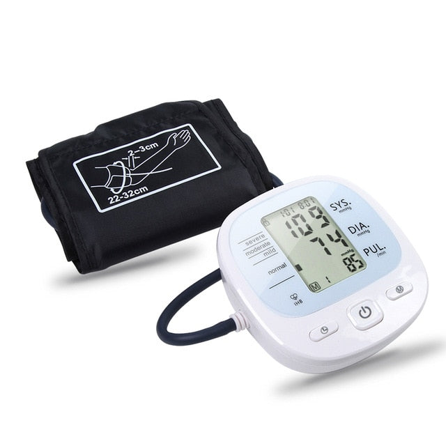 Automatic Digital Upper Arm Blood Pressure Monitor Heart Beat Rate Pulse Meter Tonometer Sphygmomanometers pulsometer