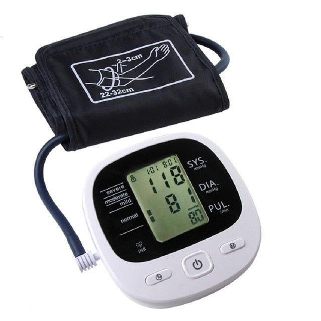 Automatic Digital Upper Arm Blood Pressure Monitor Heart Beat Rate Pulse Meter Tonometer Sphygmomanometers pulsometer