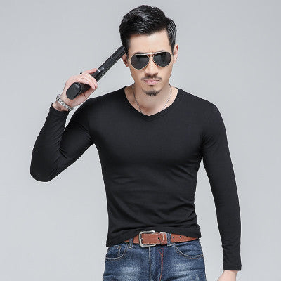 Online discount shop Australia - 100% cotton mens t shirts fashion casual v neck long sleeve t shirt men M-5XL fitness t-shirt men undertale car-styling