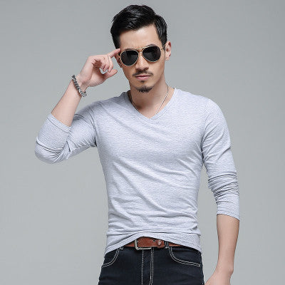 Online discount shop Australia - 100% cotton mens t shirts fashion casual v neck long sleeve t shirt men M-5XL fitness t-shirt men undertale car-styling