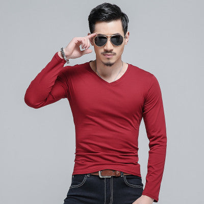 Online discount shop Australia - 100% cotton mens t shirts fashion casual v neck long sleeve t shirt men M-5XL fitness t-shirt men undertale car-styling