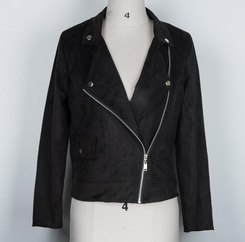 Online discount shop Australia - Cowgirl Slim Biker Motorcycle Faux Leather Zippr Jacket Women Cool Punk Suede Clothing Coat Outwear Aug19