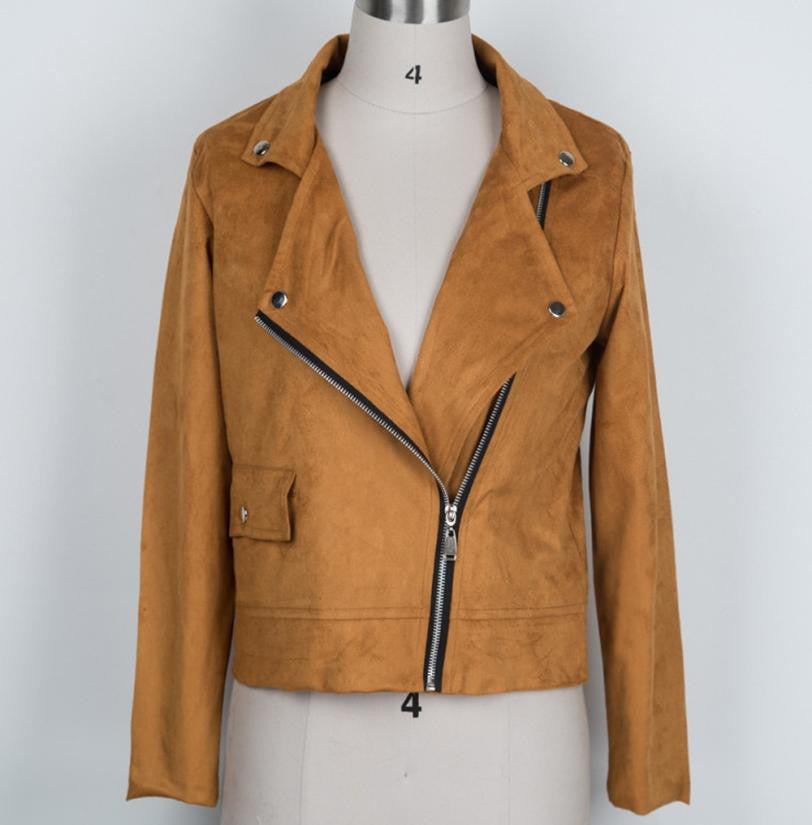 Online discount shop Australia - Cowgirl Slim Biker Motorcycle Faux Leather Zippr Jacket Women Cool Punk Suede Clothing Coat Outwear Aug19