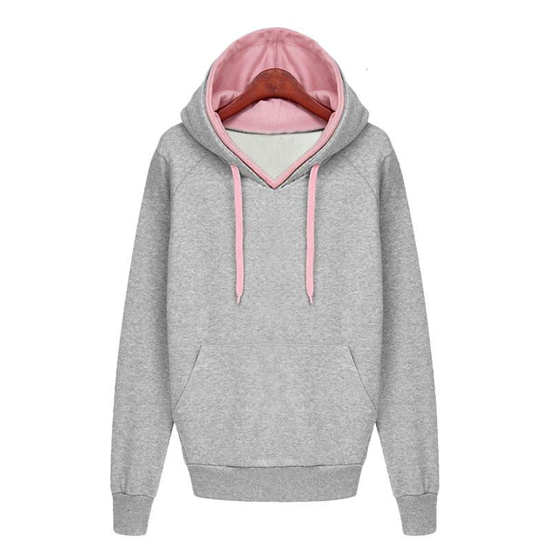 Women Sweatshirt Casual Double Hoodies Long Sleeve Female Pullover Loose Tops Sweatshirts Women's Clothings