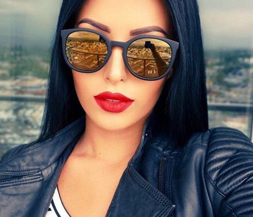 Online discount shop Australia - Mirrored Classic Gradient Sunglasses Women Brand Oculos Fashion TR90 Sun Glasses Polarized Female Black Shades