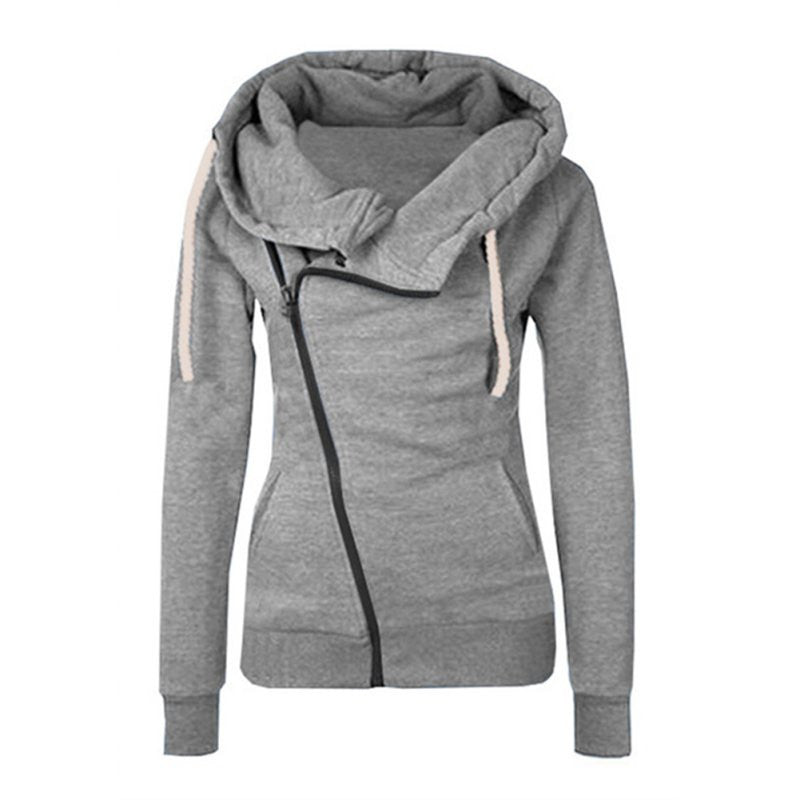 Women Sweatshirts Solid Color Hooded Jacket Long Sleeve Women's Hoodie Zipper Fall Women Coat