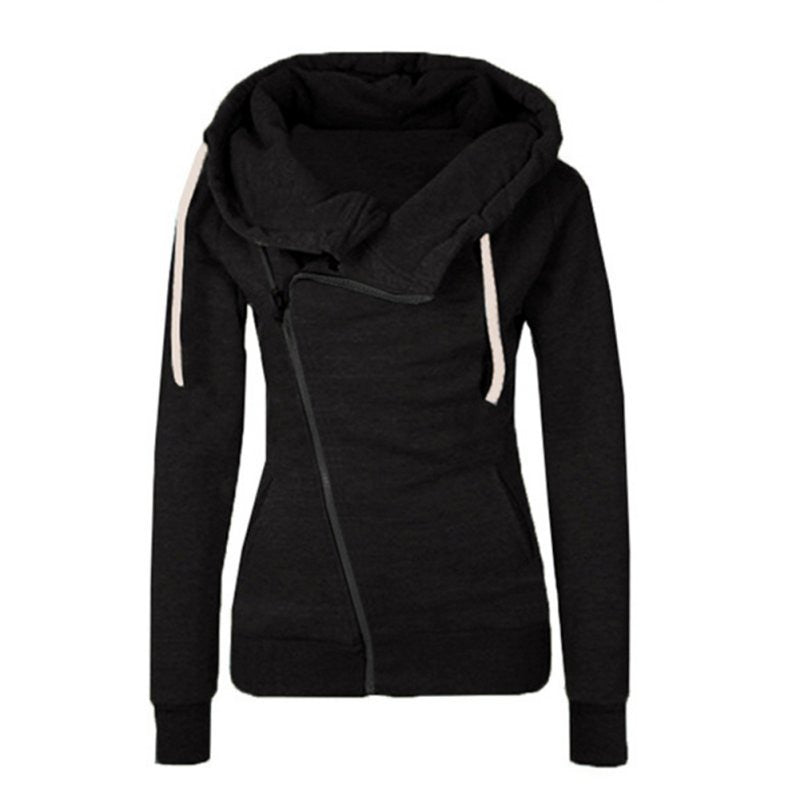 Women Sweatshirts Solid Color Hooded Jacket Long Sleeve Women's Hoodie Zipper Fall Women Coat