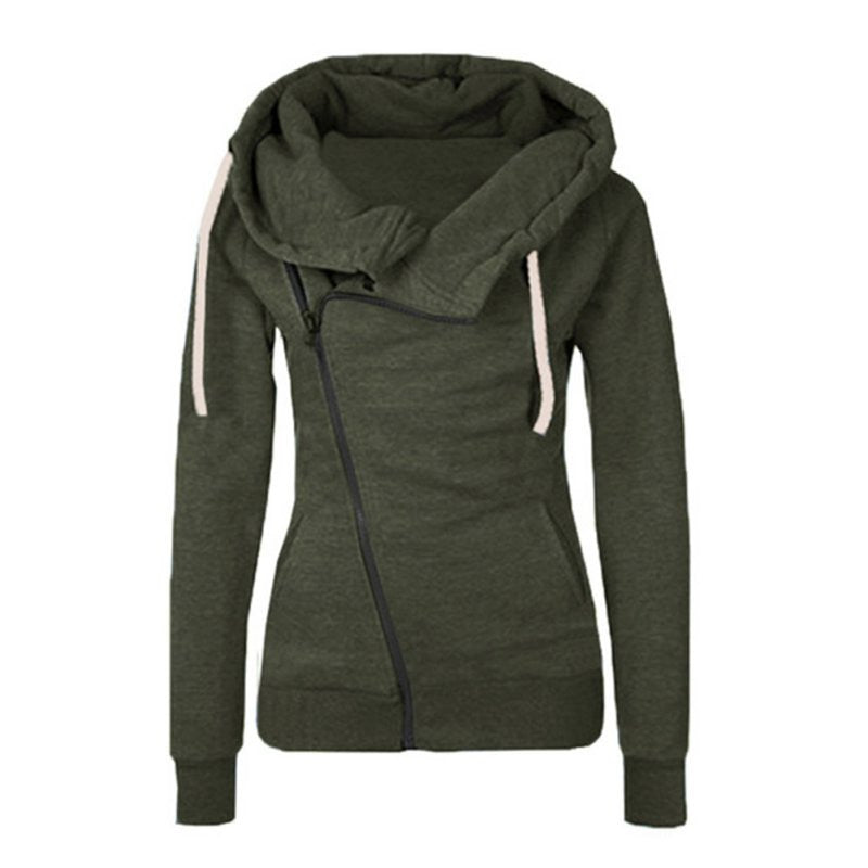 Women Sweatshirts Solid Color Hooded Jacket Long Sleeve Women's Hoodie Zipper Fall Women Coat