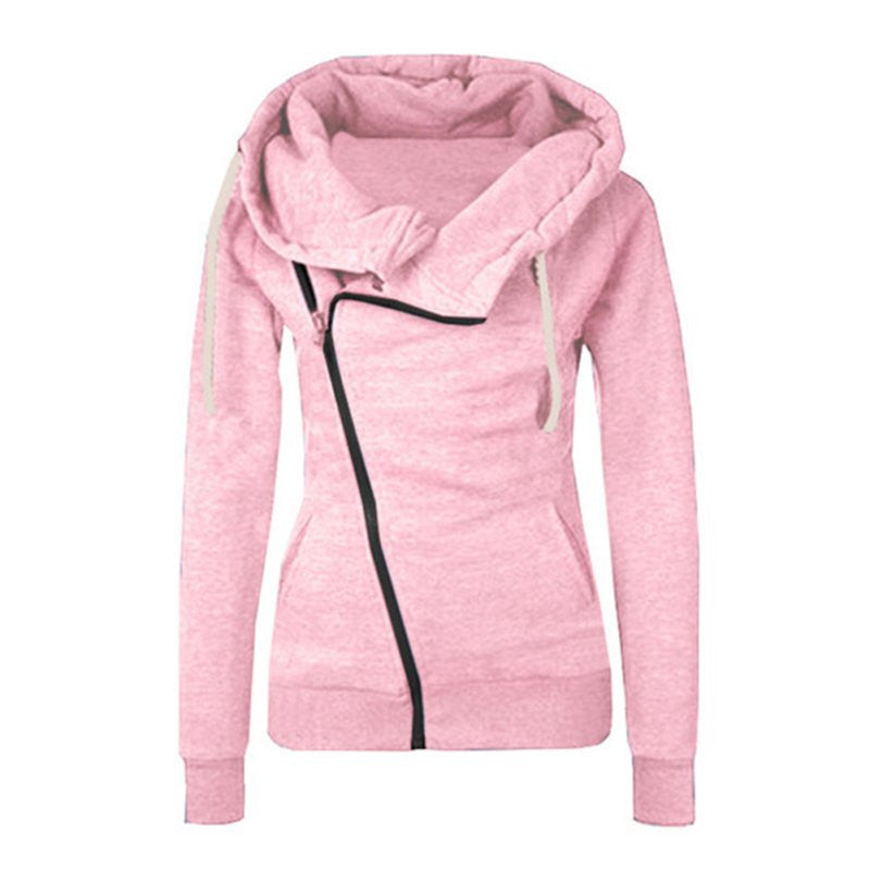 Women Sweatshirts Solid Color Hooded Jacket Long Sleeve Women's Hoodie Zipper Fall Women Coat