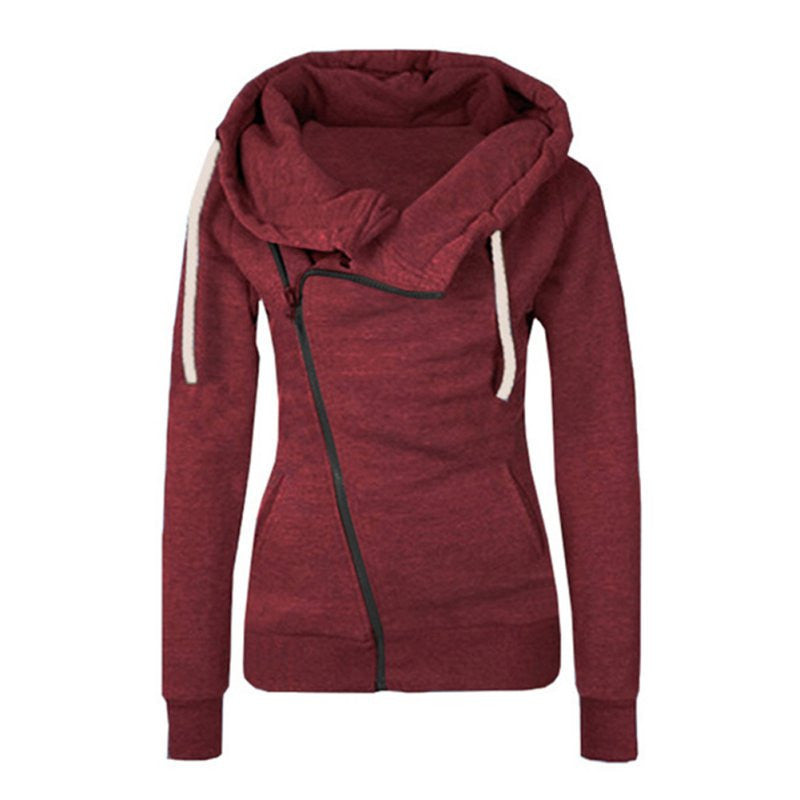 Women Sweatshirts Solid Color Hooded Jacket Long Sleeve Women's Hoodie Zipper Fall Women Coat