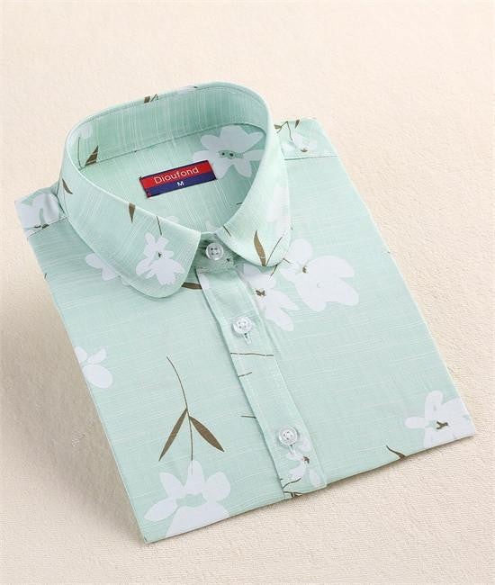 Women Blouses Shirts Cotton Long Sleeve Ladies Tops Collar Floral Big Sizes Clothing Female Top Shirt 5XL