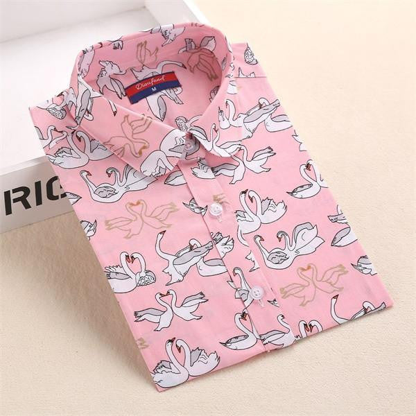 Women Blouses Shirts Cotton Long Sleeve Ladies Tops Collar Floral Big Sizes Clothing Female Top Shirt 5XL
