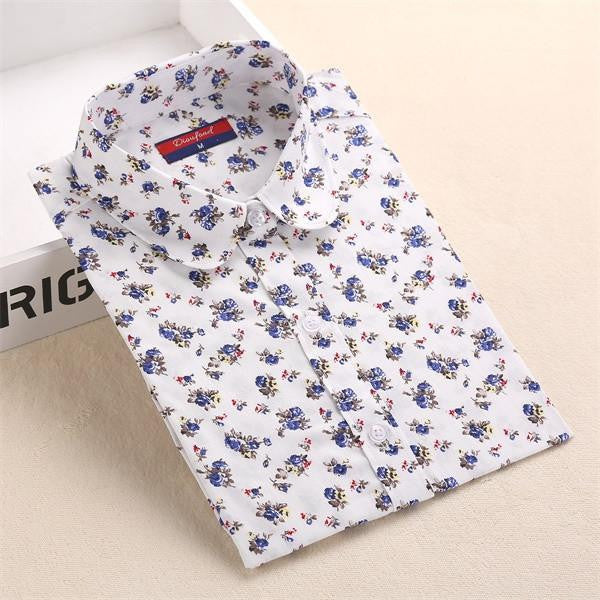 Women Blouses Shirts Cotton Long Sleeve Ladies Tops Collar Floral Big Sizes Clothing Female Top Shirt 5XL