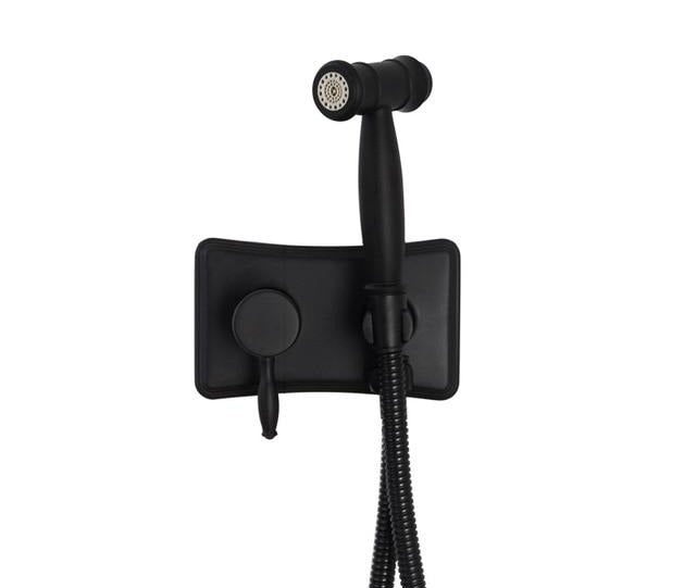 Hot & Cold Bidet Sprayer Kit. Mat Black Bathroom Bidet Shower Faucet Wall Mounted Luxury Gold & Brushed Nickel Woman Washer