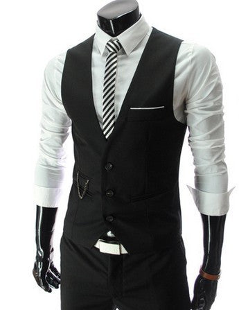 Online discount shop Australia - High Quality Brand New Dress Suit Vest Men Fashion Black Gray Formal Business Men Vests Slim Fit Men Casual Outwear DO1110