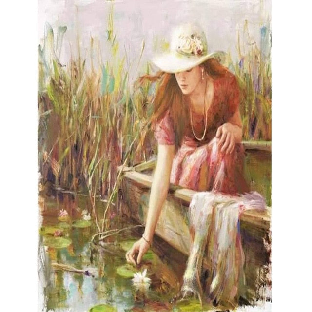 diy oil painting by numbers kit girl paint by numbers for adults for home decor