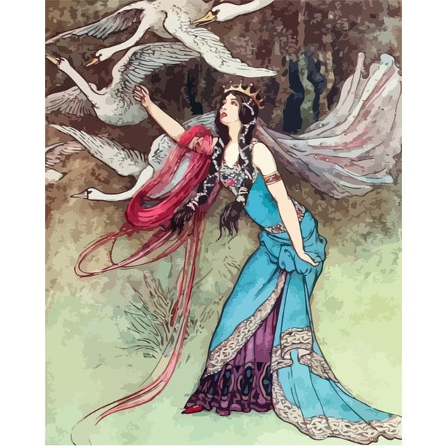 diy oil painting by numbers kit girl paint by numbers for adults for home decor