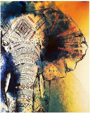 elephant series diy oil digital painting by numbers kits abstract acrylic paint by numbers for adults home decor
