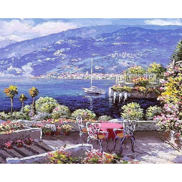 Sea scenery DIY oil Painting By Numbers Kit acrylic paint by numbers art work diy Paintings art on canvas