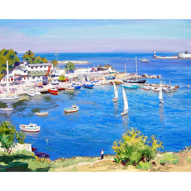 Sea scenery DIY oil Painting By Numbers Kit acrylic paint by numbers art work diy Paintings art on canvas