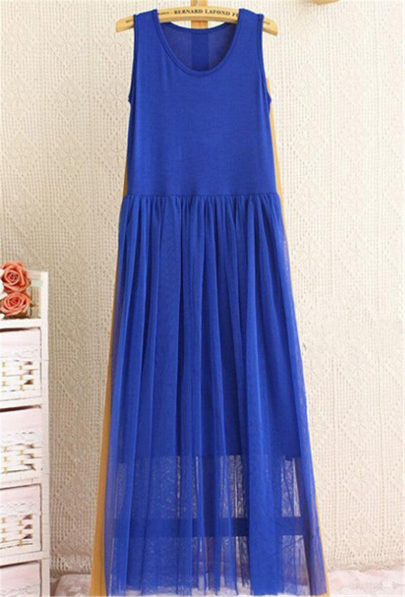 Online discount shop Australia - FIVE PANDA New Style Maxi Long Dress Women Fashion Casual Sleeveless Gauze dress Vintage Party Vestidos Ladies ZMF9856327