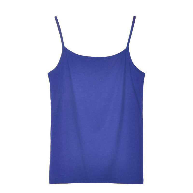 Women's Camisole Candy Color Casual Vest Fashion Classic Base T-shirt Solid Tank Elastic Slim Strap Tops Tees Modal