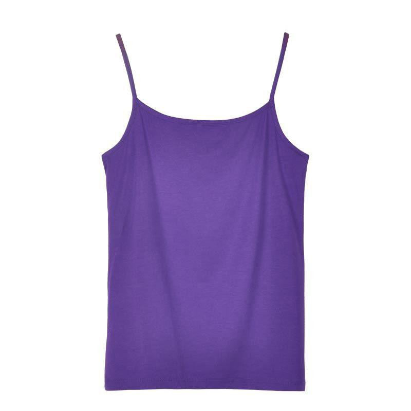 Women's Camisole Candy Color Casual Vest Fashion Classic Base T-shirt Solid Tank Elastic Slim Strap Tops Tees Modal