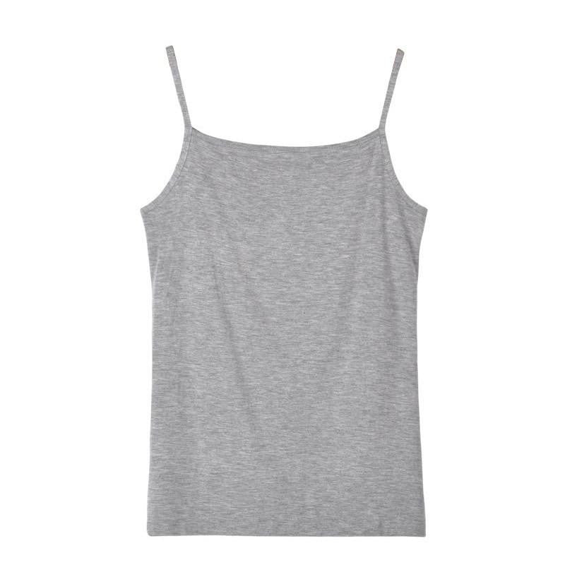 Women's Camisole Candy Color Casual Vest Fashion Classic Base T-shirt Solid Tank Elastic Slim Strap Tops Tees Modal